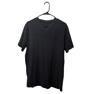 Lululemon Shirt Mens Medium Gray V Neck Short Sleeve Stretch Workout Gym Train